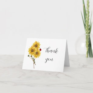Tarjeta Girasol de Interior en Blanco Gracias