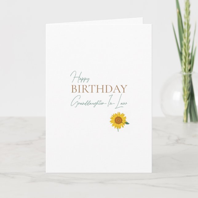 Tarjeta Girasol de nieta (Anverso)