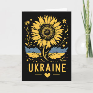 Tarjeta Girasol de Ucrania Me mantengo con Ucrania Paz par