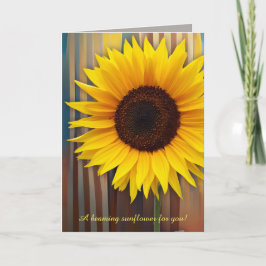 Tarjeta Girasol del día de la madre y texto personalizado