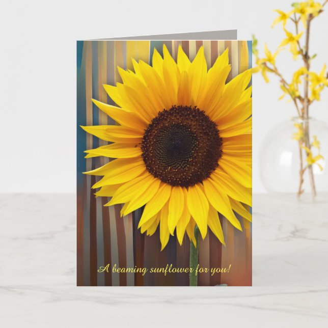 Tarjeta Girasol del día de la madre y texto personalizado (flor amarilla)