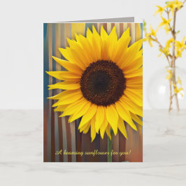 Tarjeta Girasol del día de la madre y texto personalizado