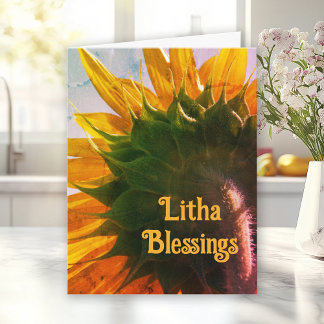 Tarjeta Girasol del Jardín Amarillo Litha Solsticio de Ver