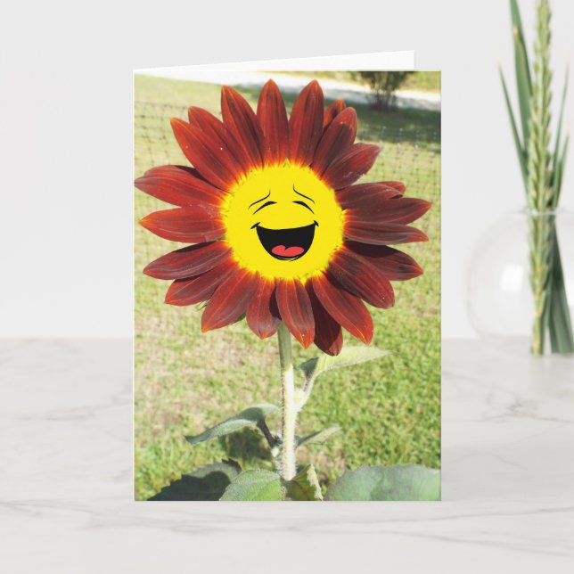 Tarjeta Girasol Feliz. (Anverso)