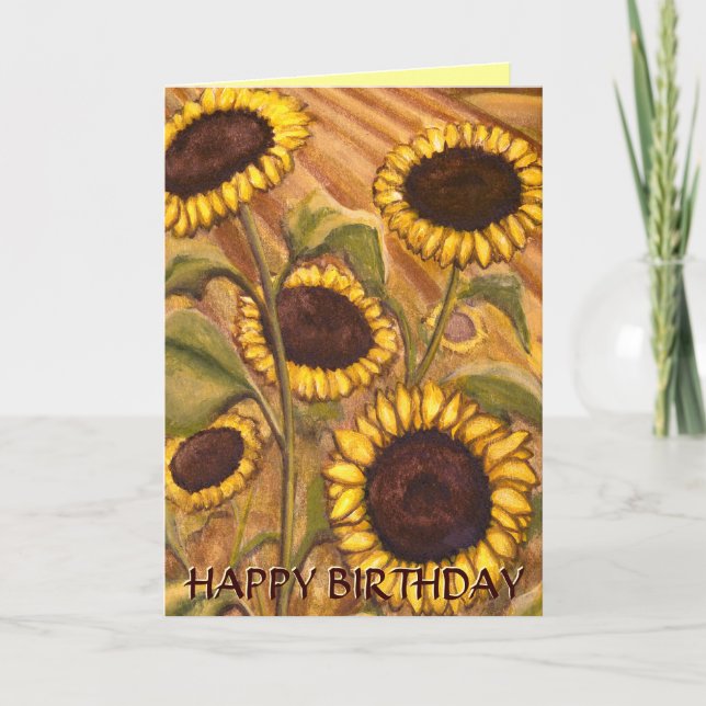 Tarjeta girasol Feliz cumpleaños Personalizado tar (Anverso)