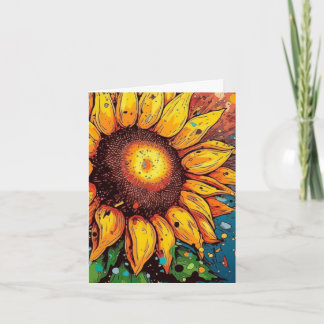 Tarjeta Girasol. Flor. colorido