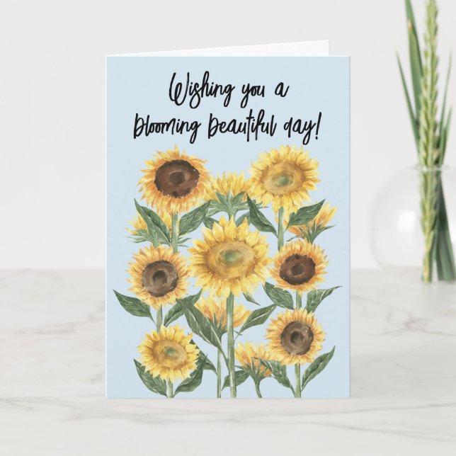 Tarjeta Girasol Flor Floral Cota Editable (Anverso)