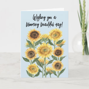 Tarjeta Girasol Flor Floral Cota Editable