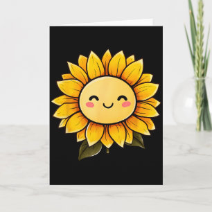 Tarjeta Girasol Floral Lindo Feliz Flor Divertido Gráfico