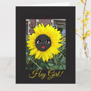 Tarjeta Girasol Kawaii Sonrisa Anime