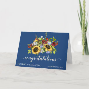 Tarjeta Girasol Personalizado de Felicitaciones de Boda