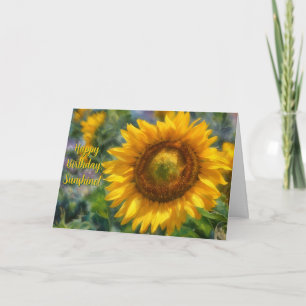 Tarjeta Girasol Soleado Flor Amarilla Cumpleaños Soleado