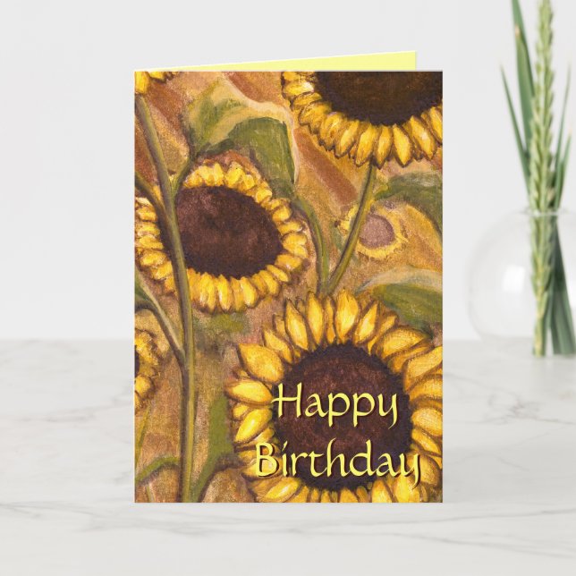 Tarjeta girasol tarjeta de cumpleaños flor amarill (Anverso)