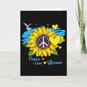 Tarjeta Girasol Ucrania Bandera Mapa Paz Amor Ucrania Ucra