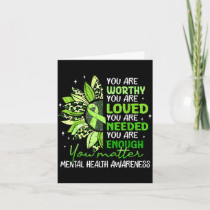 Tarjeta Girasol verde son dignos de ser amados salud menta