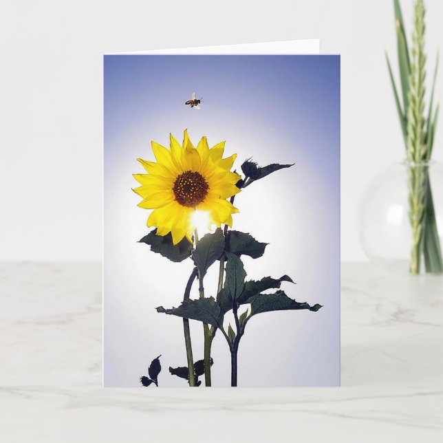 Tarjeta Girasol y abeja (Anverso)
