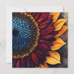 Tarjeta Girasol y semillas de girasol abstractos y vibrant