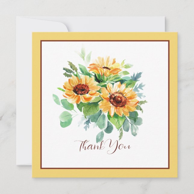 Tarjeta Girasoles acuarela  (Anverso)