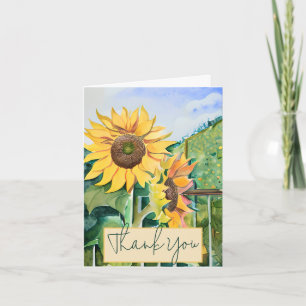Tarjeta Girasoles acuarela personalizables