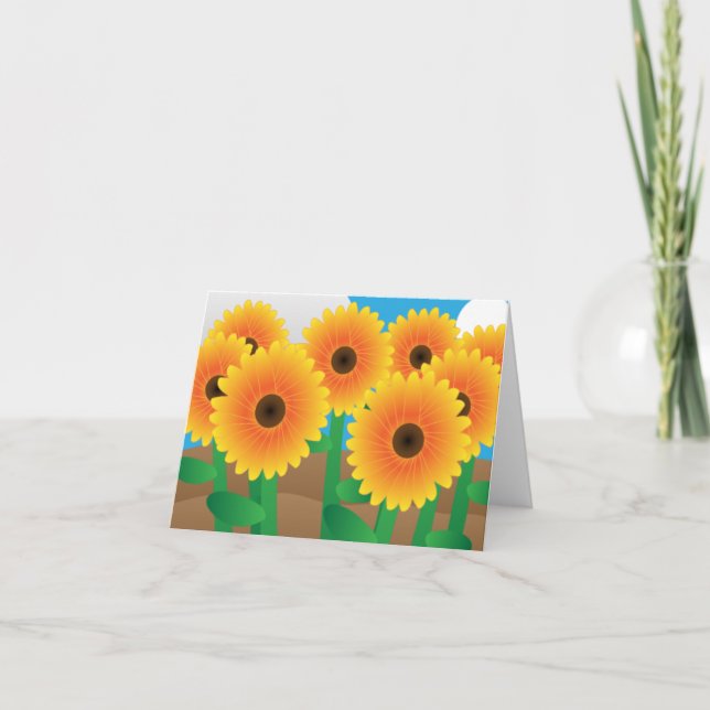Tarjeta Girasoles Amarillos Alegres (Anverso)