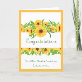 Tarjeta Girasoles Amarillos Boda Felicidades Nombre
