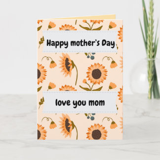 Tarjeta Girasoles Amarillos Feliz Día de las Madres Te Amo