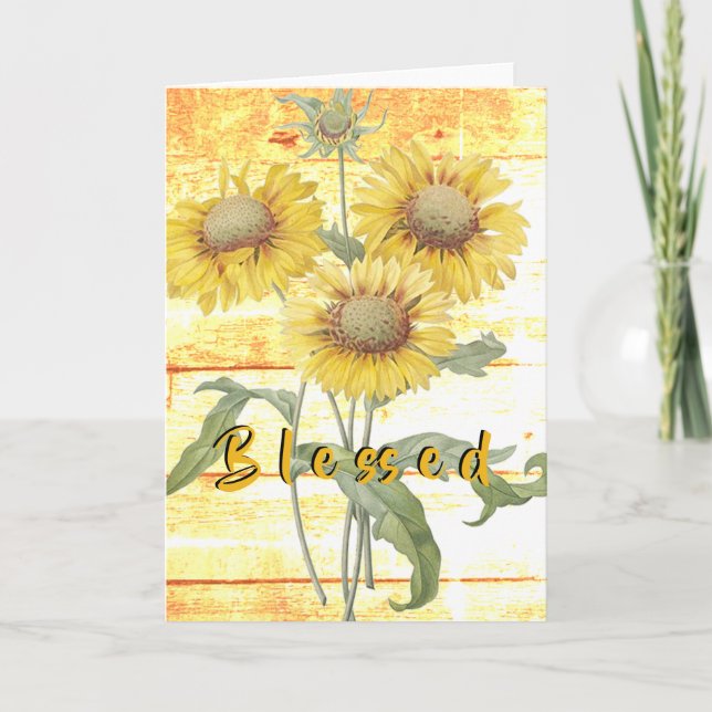 Tarjeta Girasoles benditos (Anverso)