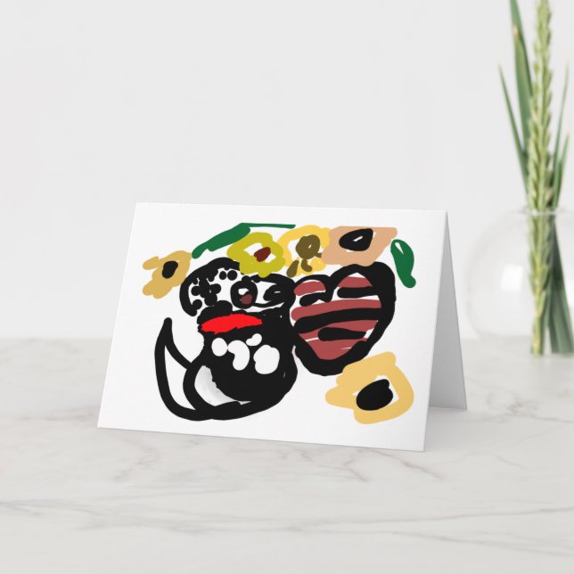 Tarjeta girasoles dálmatas (Anverso)