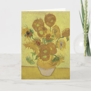 Tarjeta Girasoles de Van Gogh - Amarillo vibrante sobre am
