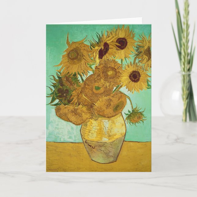 Tarjeta Girasoles de Vincent van Gogh el |, 1888 (Anverso)