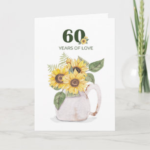 Tarjeta Girasoles del 60º Aniversario Años de Amor