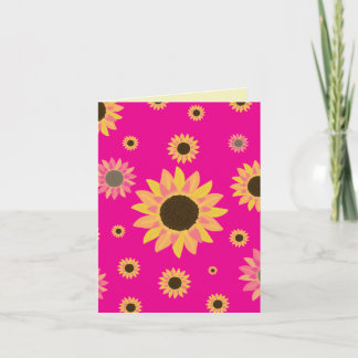 Tarjeta Girasoles en Rosa