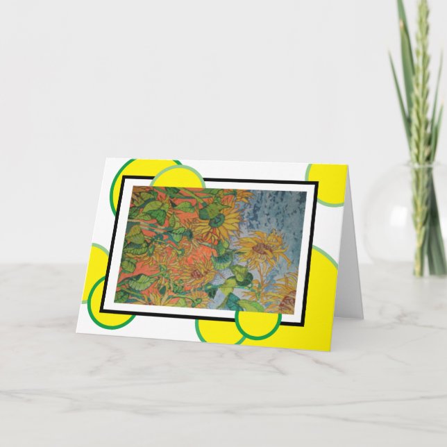 Tarjeta ''girasoles Purpurinas'' (Anverso)