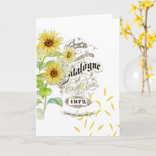 Tarjeta Girasoles vintage ligeros