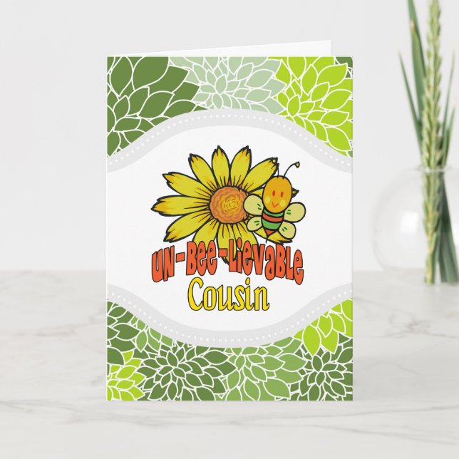 Tarjeta Girasoles y Abejas Primos Increíbles (Anverso)