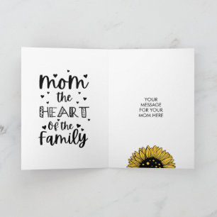 Tarjeta Girasoles y Corazones Personalizados para el Día d