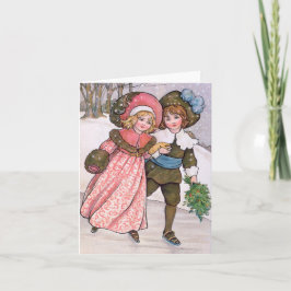 Tarjeta Girl and boy ice skating - Florence Hardy