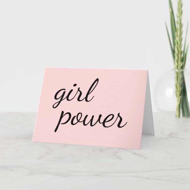 Tarjeta Girl Gang Pink Feminist Empowerment Design (Anverso)