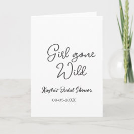 Tarjeta Girl gone wild bridal shower name date simple mini