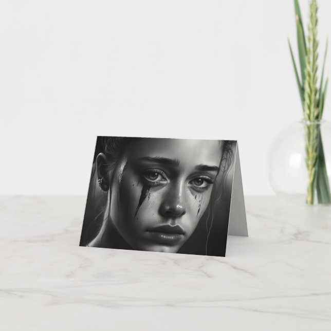 Tarjeta Girl with tears (Anverso)