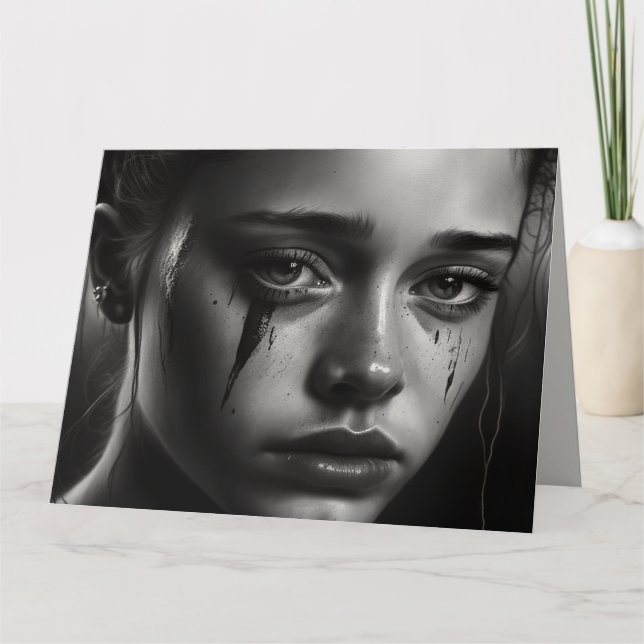 Tarjeta Girl with tears (Anverso)