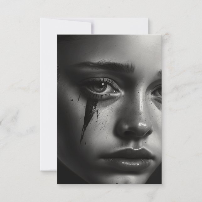 Tarjeta Girl with tears (Anverso)