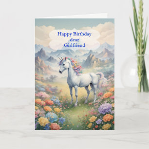 Tarjeta Girlfriend Birthday Unicorn