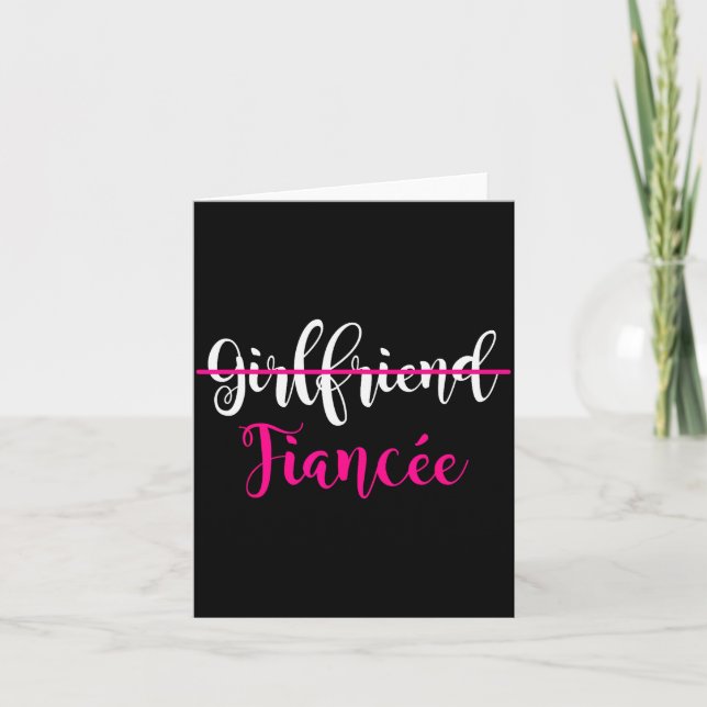 Tarjeta Girlfriend Fiancee Shirt Engagement Party Couple T (Anverso)