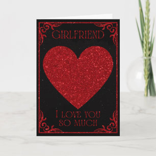 Tarjeta Girlfriend Purpurina Valentine Card