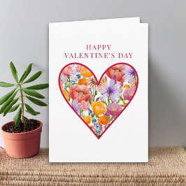 Tarjeta Girlfriend Valentine - Floral Heart Romantic Love