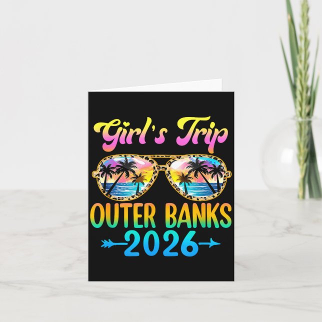 Tarjeta Girl's Trip Outer Banks 2026 Summer Vacation Sungl (Anverso)