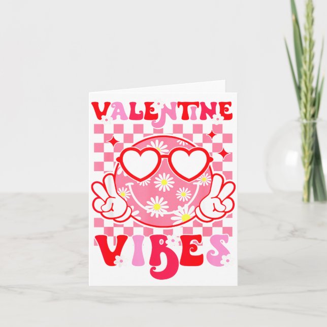 Tarjeta Girls Valentines Day Cute Smile Face Valentine Vib (Anverso)