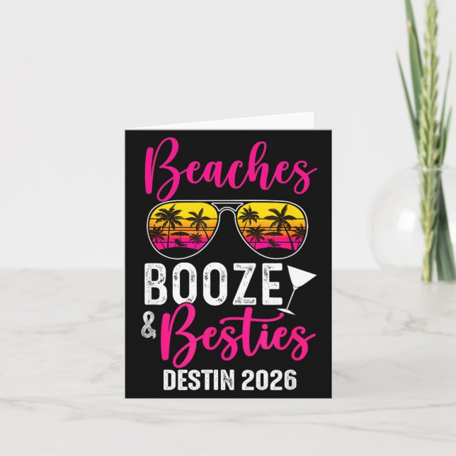 Tarjeta Girls Weekend Trip Destin 2026 Beaches Booze Ies  (Anverso)