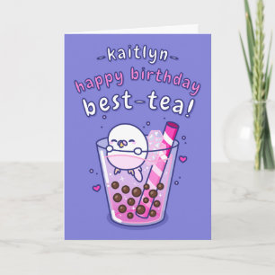 Tarjeta Girly Bubble Personalizado del té mejor amigo cump